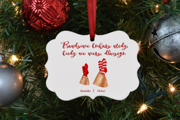 Spersonalizowana zawieszka na choinkę - Świąteczne skarpety 2 osoby