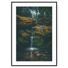 Plakat - Widok na malowniczy wodospad