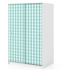 Naklejka na szafę - Seledynowa kratka 0211