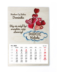 Drewniany kalendarz A3 2023 - Dzień Dziadka i Babci wz11