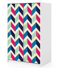 Naklejka na szafę - Kolorowe zygzaki 0303