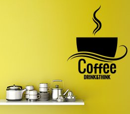 Naklejka na ścianę - Coffee think - 0004