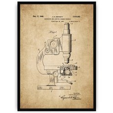 Plakat na starym papierze - mikroskop