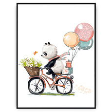Plakat - Panda na rowerze