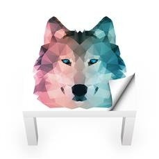 Naklejka na stolik LACK IKEA - Poligonowy wilk 0132