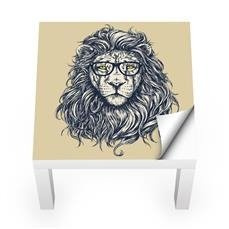 Naklejka na stolik LACK IKEA - Lew hipster 0028