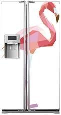 Mata na lodówkę side-by-side - Różowy flaming 0614