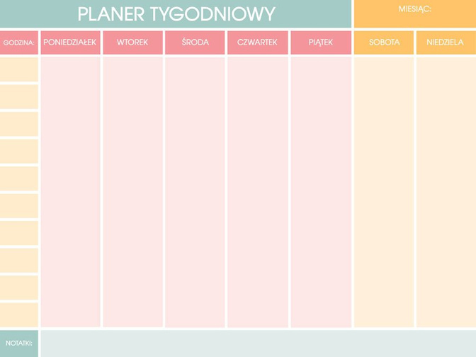 Tygodniowy planer magnetyczny - Klasyczna Tabela