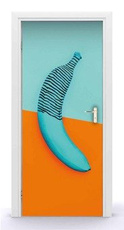 Naklejka na drzwi - Kolorowy banan 0718