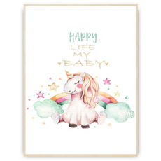 Plakat - Tęczowy jednorożec