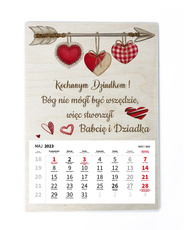 Drewniany kalendarz A3 2023 - Dzień Dziadka i Babci wz4