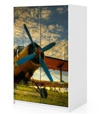 Naklejka na szafę - Retro samolot 0122