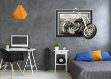 Naklejka na ścianę obraz 3D - Motocykl 0003