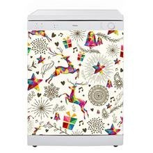 Naklejka na zmywarkę - Kolorowe renifery 0642