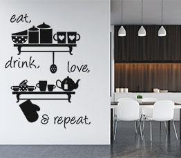 Naklejka na ścianę - Eat drink love - 0055