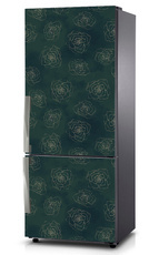 Mata na lodówkę - Butelkowa zieleń róż