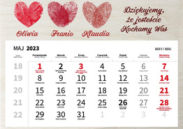 Drewniany kalendarz A4 2023 - Dzień Dziadka i Babci wz36