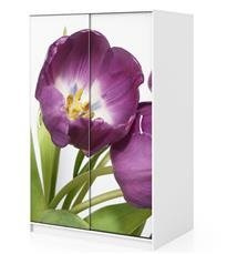 Naklejka na szafę - Piękne fioletowe tulipany 0060