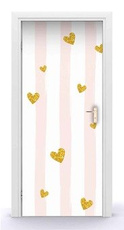 Naklejka na drzwi - Serca i pasy 0592