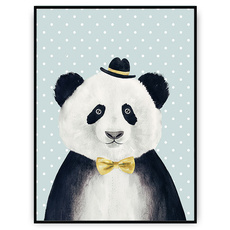 Plakat - Panda w kapeluszu