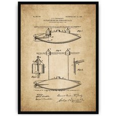 Plakat na starym papierze - łódź podwodna