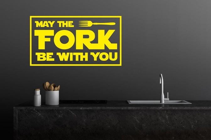 Naklejka na ścianę - May the fork be with you - 0091