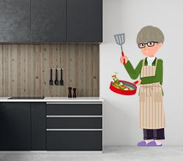 Naklejka na ścianę - Babcia gotuje - 0036