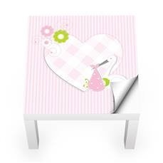 Naklejka na stolik LACK IKEA - Bocian i dziecko 0144