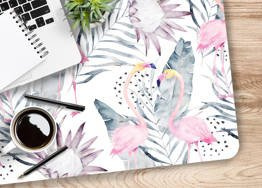 Podkładka na biurko - Pastelowe flamingi