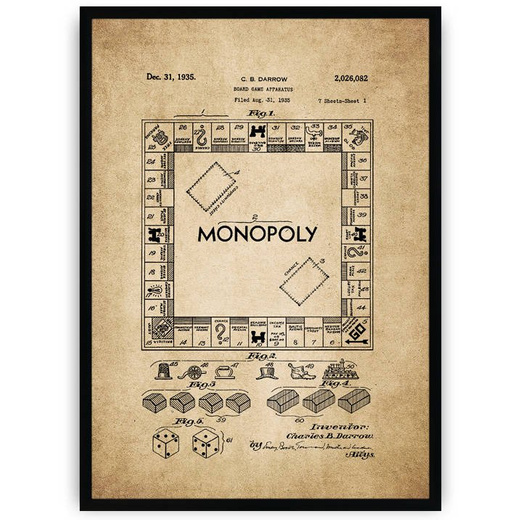 Plakat na starym papierze - monopoly