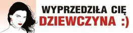 Naklejka na samochód Wyprzedziła cię dziewczyna