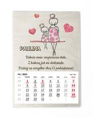 Drewniany kalendarz A3 2023 - Dzień Dziadka i Babci wz9