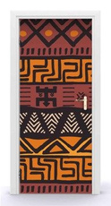 Naklejka na drzwi - Afrykański wzór v3 0734