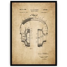Plakat na starym papierze - słuchawki