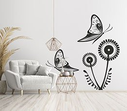 Naklejka na ścianę - Motyle i Dmuchawce