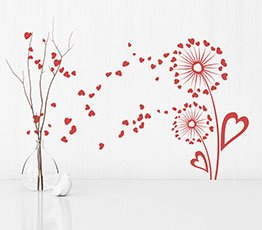Naklejka na ścianę - Sercowe dmuchawce
