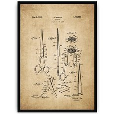 Plakat na starym papierze - nożyczki