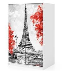 Naklejka na szafę - Ławka pod wieżą 0164