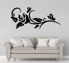 Naklejka na ścianę Motyle na kwiatach