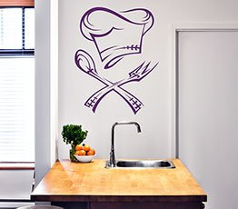 Naklejka na ścianę - Czapka szefa kuchni - 0007