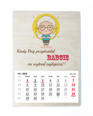 Drewniany kalendarz A3 2023 - Dzień Dziadka i Babci wz19