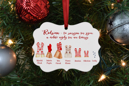 Spersonalizowana zawieszka na choinkę - Świąteczne skarpety 7 osób
