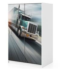 Naklejka na szafę - Zielony tir 0102