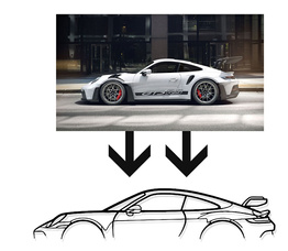 Sylwetka auta na ścianę - personalizowana