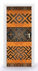 Naklejka na drzwi - Afrykański ornamentr 0728