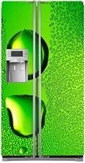 Mata na lodówkę side-by-side - Zielone krople 0300