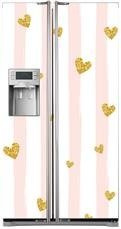 Naklejka na lodówkę side-by-side - Serca i pasy 0606
