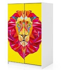Naklejka na szafę - Geometryczny lew 0314