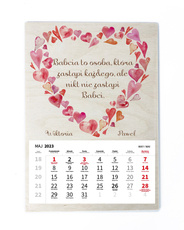 Drewniany kalendarz A3 2023 - Dzień Dziadka i Babci wz20