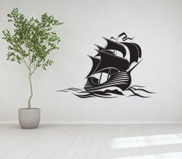 Naklejka na ścianę - Płynący okręt